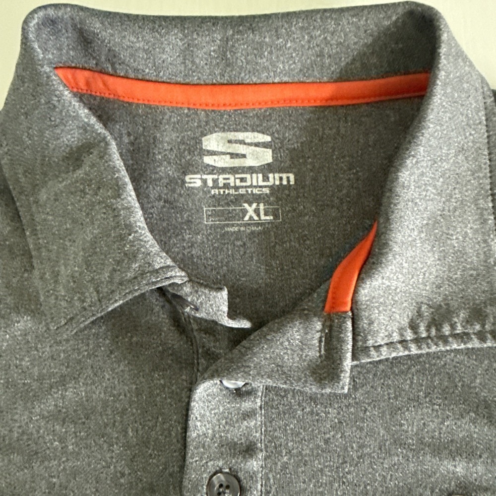 Miami University Polo Shirt XL Gray Orange Logo Embroidered Performance Men - Picture 3 of 6